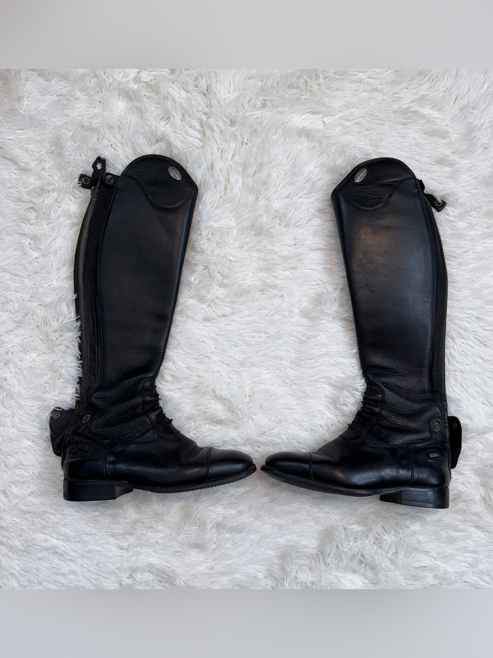 Size 38MA XXS Tall Medium Black Leather De Niro Horseback Riding Tall Boots